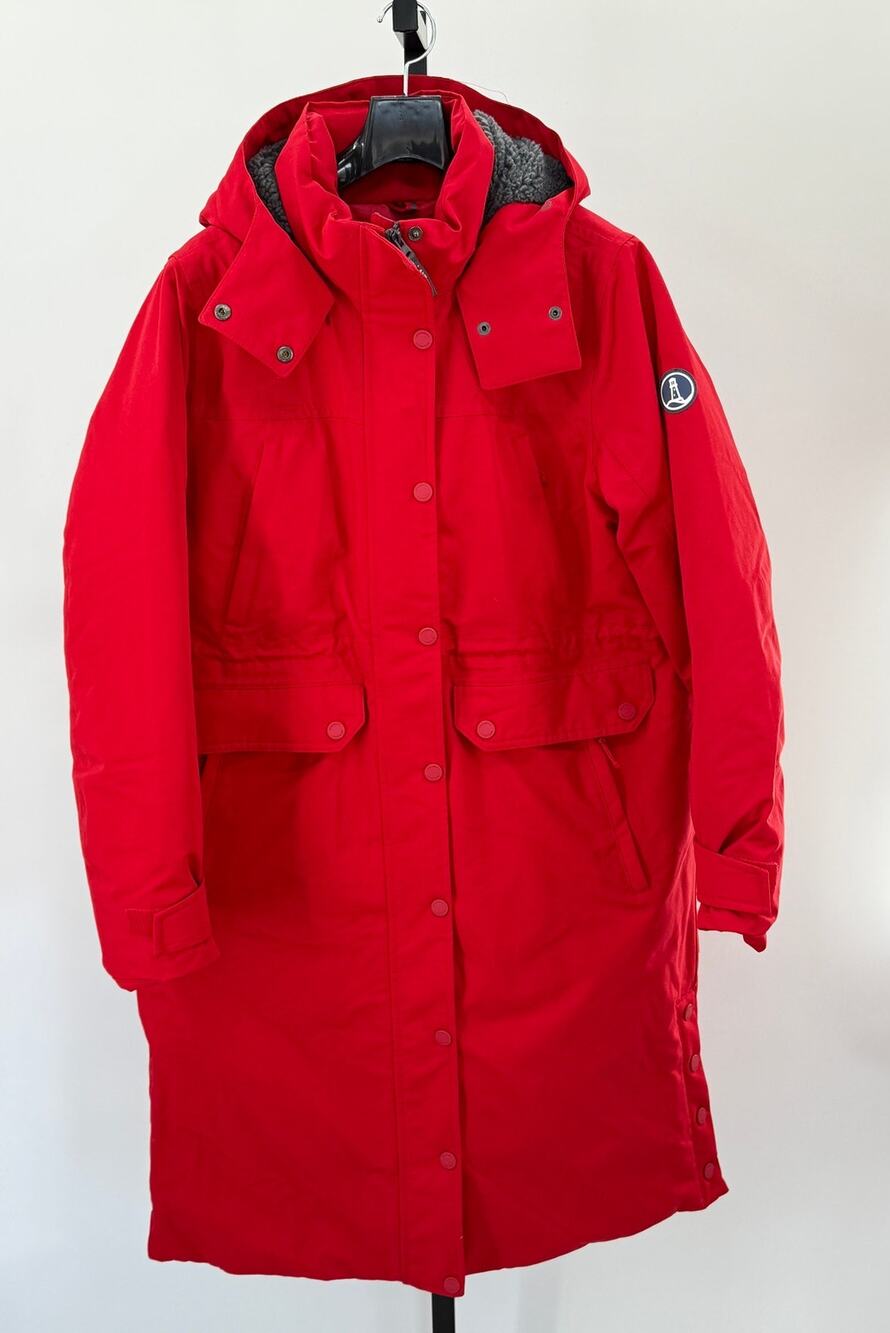 Lands' End Red Waterproof Expedition Down Maxi L Coat Outdoors Winter MSRP $175